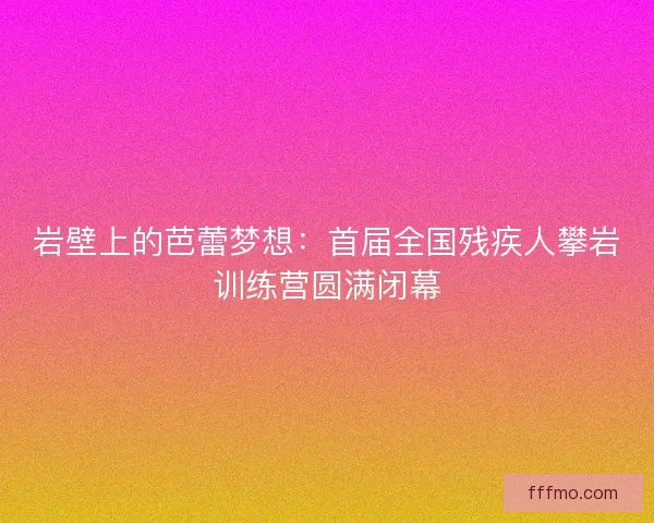 岩壁上的芭蕾梦想:首届全国残疾人攀岩训练营圆满闭幕 岩壁上的芭蕾梦想:首届全国残疾人攀岩训练营圆满闭幕